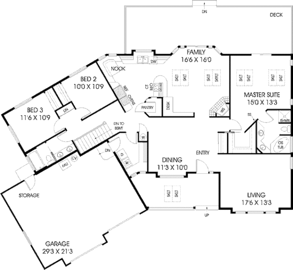 Dream House Plan - Traditional Floor Plan - Main Floor Plan #60-237