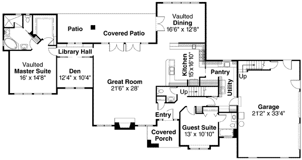 Home Plan - European Floor Plan - Main Floor Plan #124-363