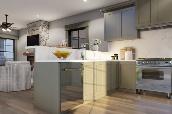 Interior - Kitchen 1 for Country House Plan #923-357 - 2 bed, 2 bath