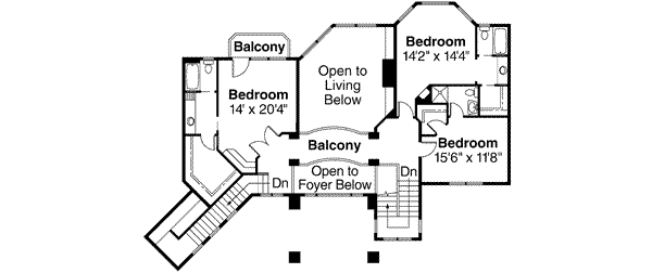 Craftsman Floor Plan - Upper Floor Plan #124-393