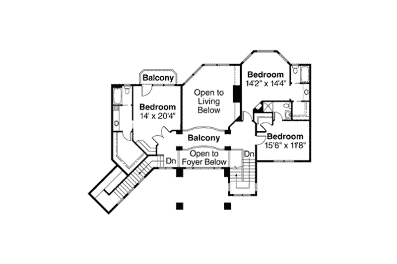 Home Plan - Floor Plan - Upper Floor for Craftsman House Plan #124-393 - 4 bed, 4.5 bath