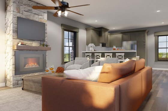 Interior - Family Room 2 for Country House Plan #923-357 - 2 bed, 2 bath