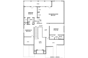 Floor Plan - Upper Floor for Traditional House Plan #81-393 - 3 bed, 4 bath