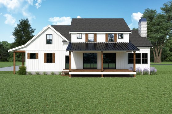 Exterior - Rear Elevation for Farmhouse House Plan #1070-186 - 3 bed, 3 bath