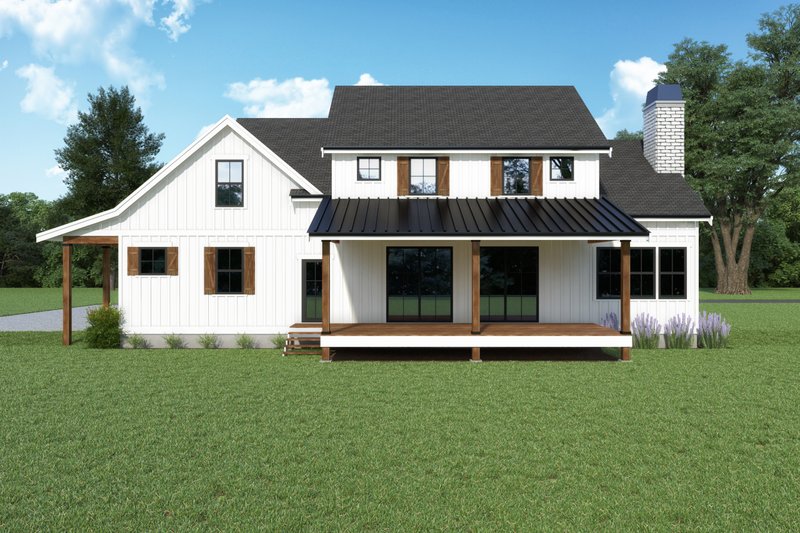 House Plan Design - Exterior - Rear Elevation for Farmhouse House Plan #1070-186 - 3 bed, 3 bath