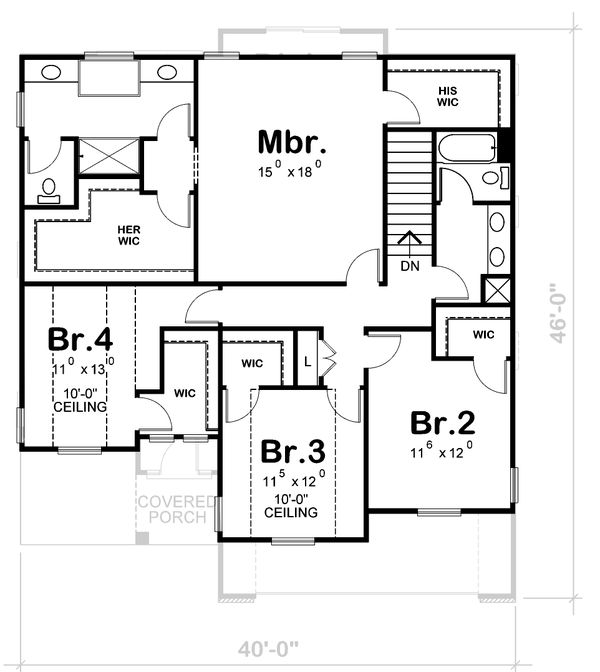 Home Plan - Bungalow Floor Plan - Upper Floor Plan #20-1770