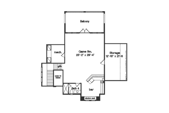 Floor Plan - Upper Floor for Mediterranean House Plan #135-149 - 3 bed, 4 bath