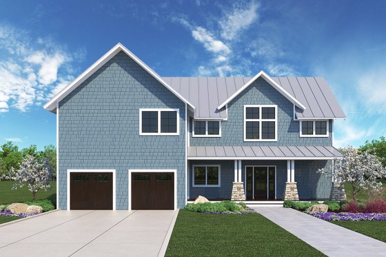 Exterior - Front Elevation 3 for Farmhouse House Plan #1068-3 - 3 bed, 2.5 bath