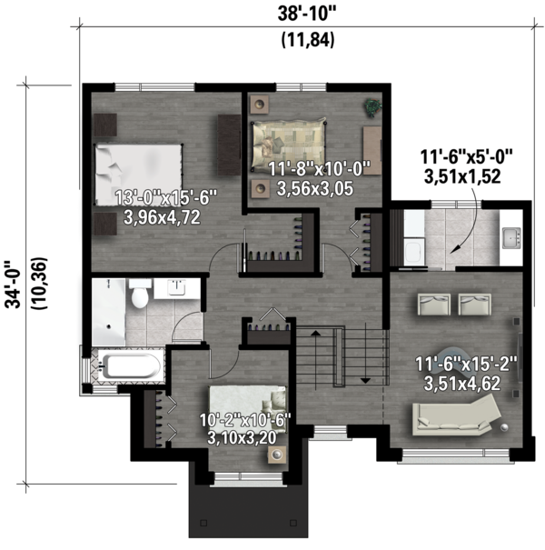 Architectural House Design - Contemporary Floor Plan - Upper Floor Plan #25-4433