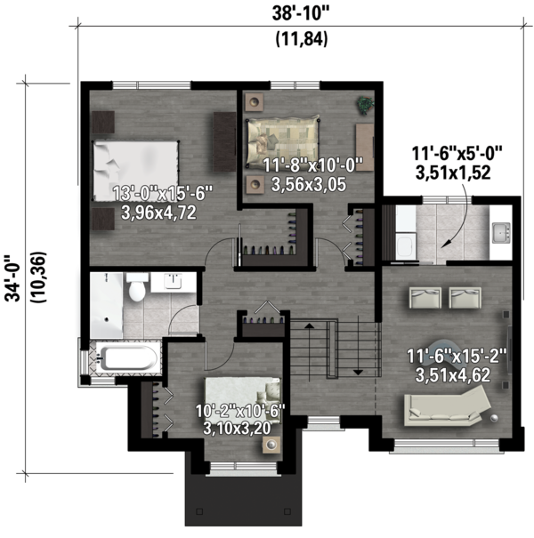 House Blueprint - Contemporary Floor Plan - Upper Floor Plan #25-4433