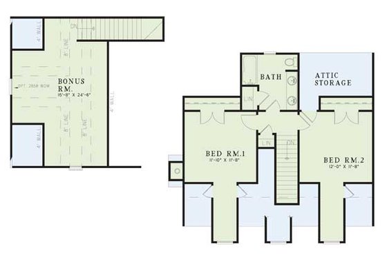 Floor Plan - Upper Floor for Colonial House Plan #17-224 - 3 bed, 2.5 bath