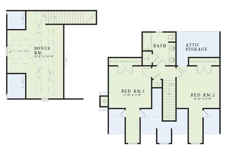 Dream House Plan - Floor Plan - Upper Floor for Colonial House Plan #17-224 - 3 bed, 2.5 bath