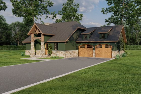 Exterior - Front Elevation 4 for Craftsman House Plan #17-2258 - 3 bed, 2 bath