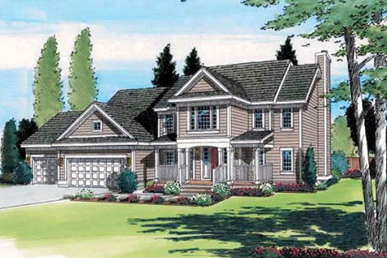 Exterior - Front Elevation for Traditional House Plan #312-391 - 4 bed, 2.5 bath