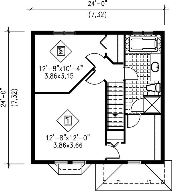 Victorian Floor Plan - Upper Floor Plan #25-2002