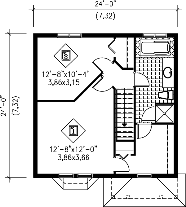 Home Plan - Victorian Floor Plan - Upper Floor Plan #25-2002