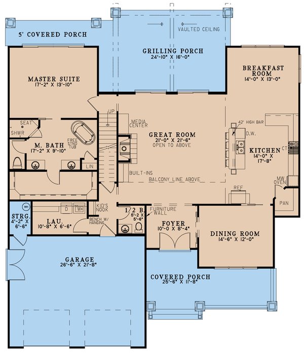 Country Floor Plan - Main Floor Plan #923-326