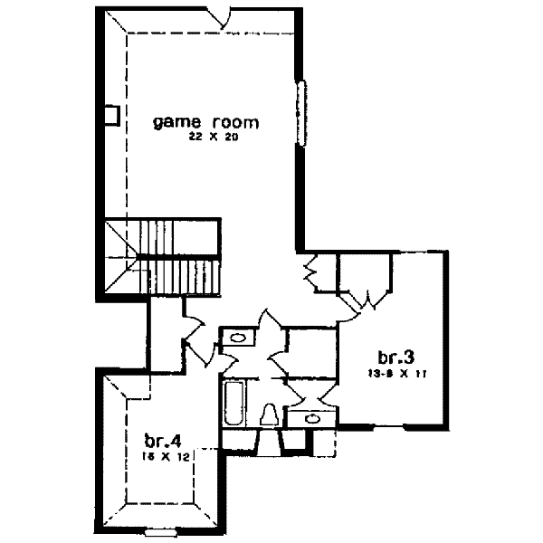 House Design - European Floor Plan - Upper Floor Plan #301-116