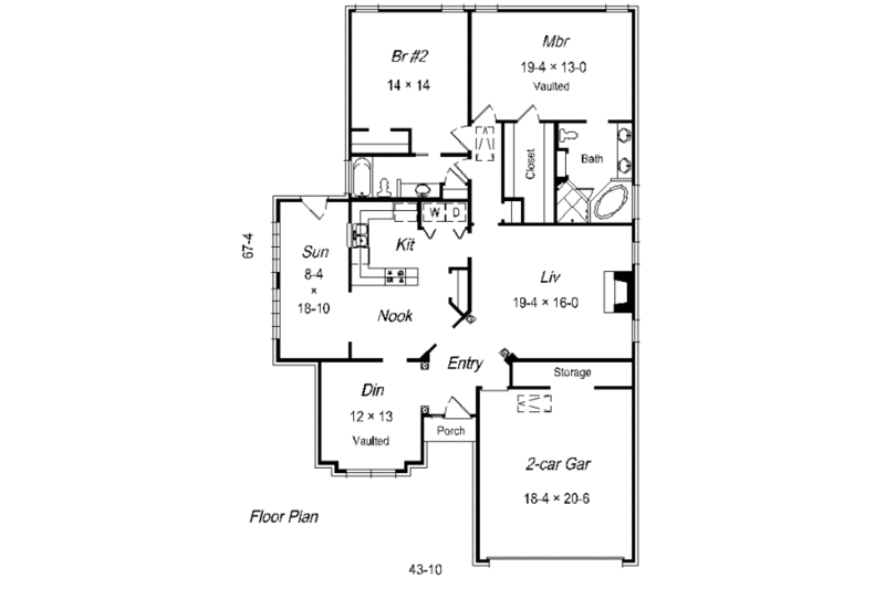 Traditional Style House Plan - 2 Beds 2 Baths 1910 Sq/Ft Plan #329-228 ...