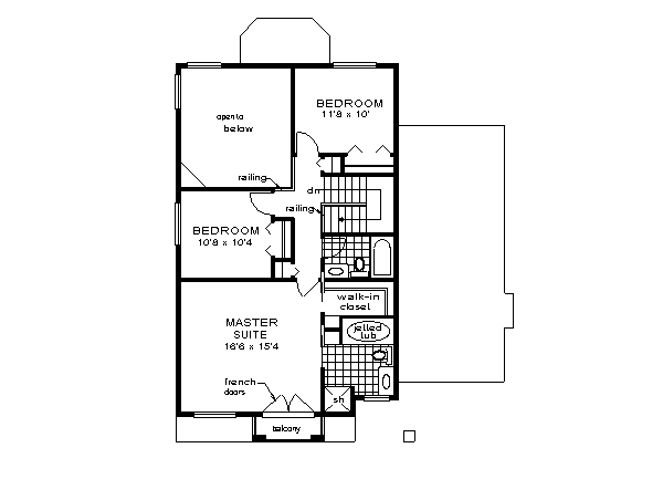 House Blueprint - European Floor Plan - Upper Floor Plan #18-267