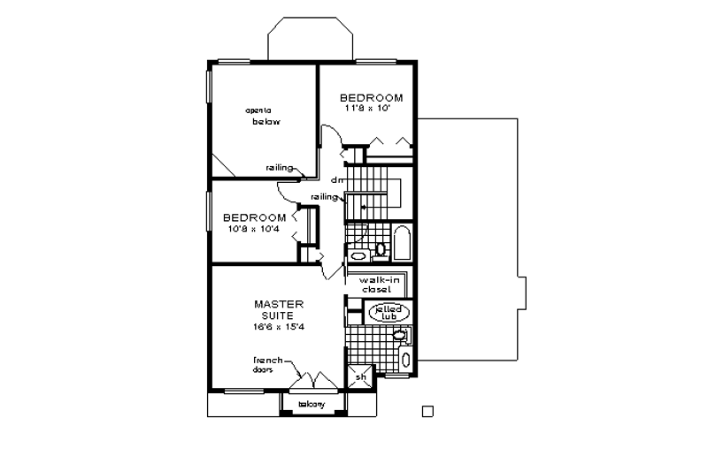 House Plan Design - Floor Plan - Upper Floor for European House Plan #18-267 - 3 bed, 2.5 bath