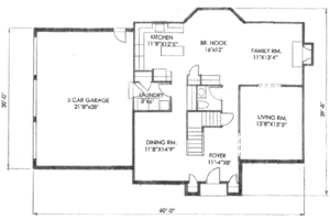 Floor Plan - Main Floor for European House Plan #136-115 - 4 bed, 2.5 bath