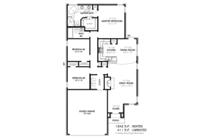 Floor Plan - Main Floor for European House Plan #424-35 - 3 bed, 2 bath