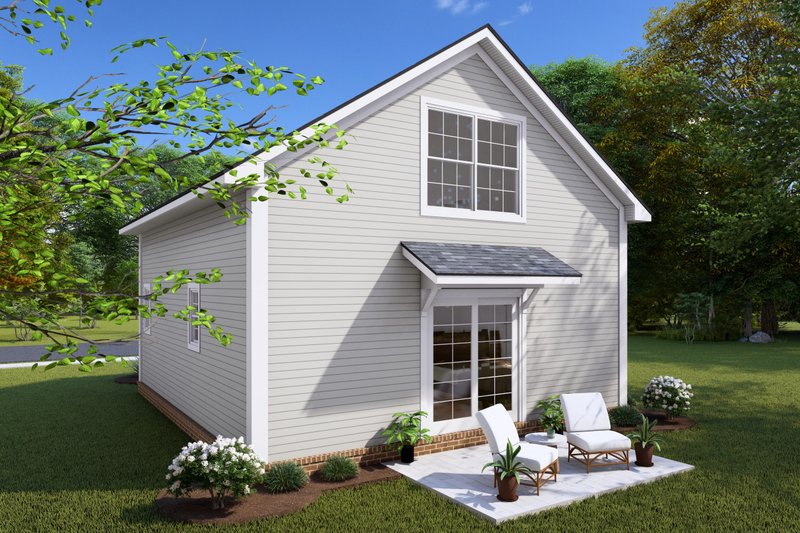 Home Plan - Exterior - Rear Elevation for Cottage House Plan #513-2243 - 1 bed, 1 bath