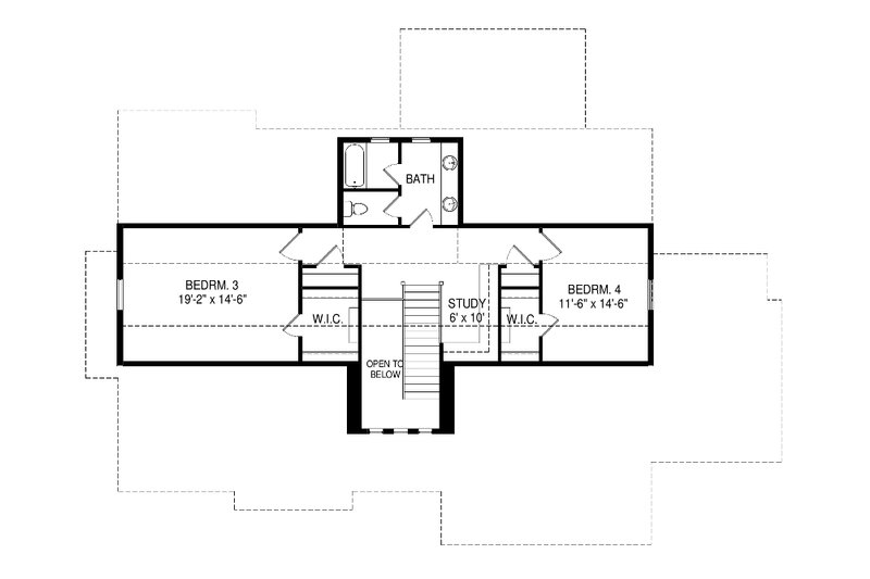 Dream House Plan - Floor Plan - Upper Floor for Ranch House Plan #920-97 - 6 bed, 4.5 bath
