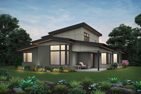 Exterior - Rear Elevation for Contemporary House Plan #48-1111 - 3 bed, 2.5 bath