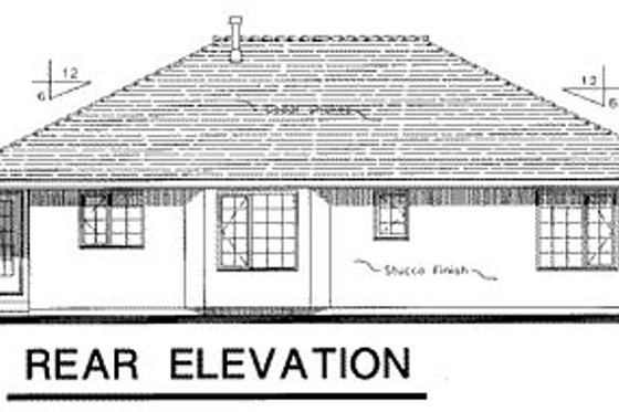 Exterior - Rear Elevation for Ranch House Plan #18-191 - 3 bed, 2 bath