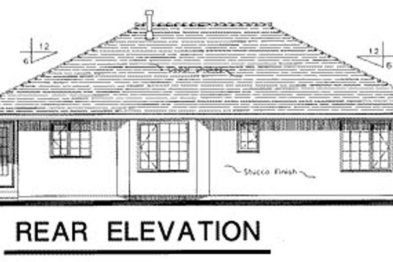 House Plan Design - Exterior - Rear Elevation for Ranch House Plan #18-191 - 3 bed, 2 bath