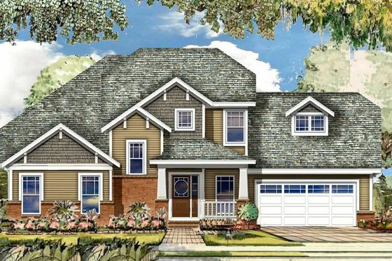 Exterior - Front Elevation House Plan #329-348 - 3 bed, 2.5 bath