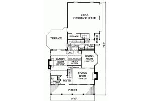Floor Plan - Main Floor for Colonial House Plan #137-241 - 3 bed, 2 bath