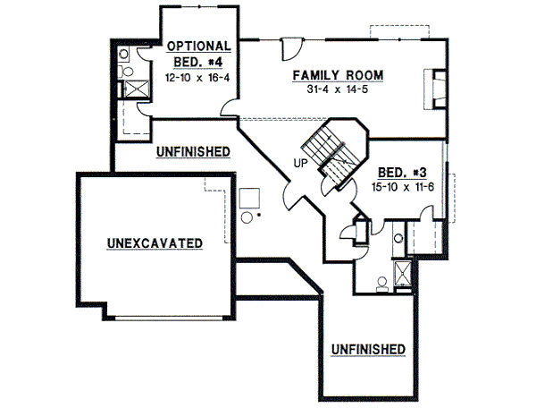 European Floor Plan - Lower Floor Plan #67-321