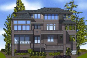 Exterior - Rear Elevation for Contemporary House Plan #48-254 - 5 bed, 4.5 bath