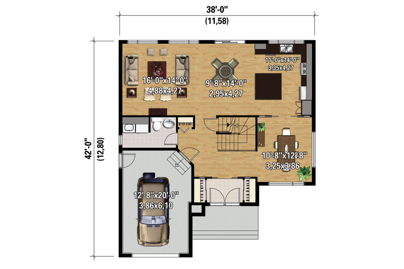 Dream House Plan - Floor Plan - Main Floor 1 for Contemporary House Plan #25-4348 - 4 bed, 2 bath