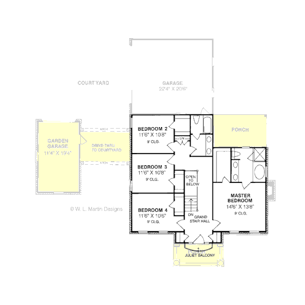 Colonial Floor Plan - Upper Floor Plan #20-304
