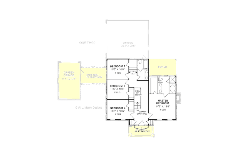 Home Plan - Floor Plan - Upper Floor for Colonial House Plan #20-304 - 4 bed, 2.5 bath