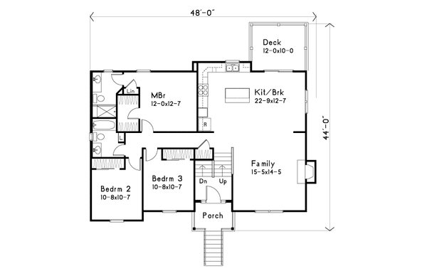 Home Plan - Traditional Floor Plan - Main Floor Plan #22-629