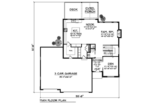 House Blueprint - Farmhouse Floor Plan - Main Floor Plan #70-1556