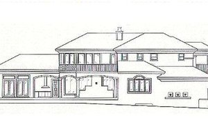 Exterior - Rear Elevation for European House Plan #27-269 - 4 bed, 5.5 bath