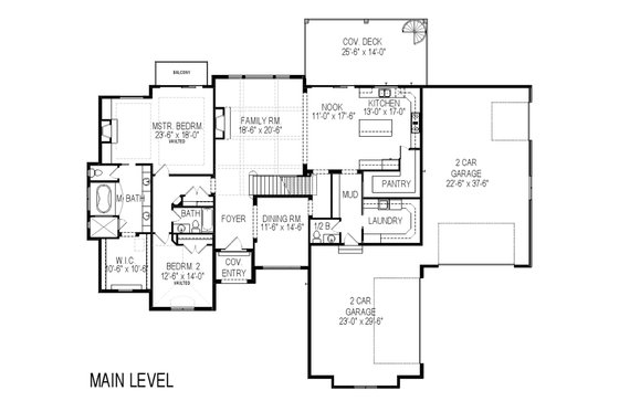 Floor Plan - Main Floor for European House Plan #920-87 - 9 bed, 4 bath