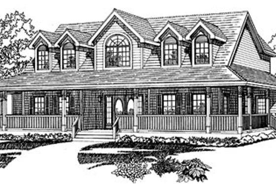 Exterior - Front Elevation for Traditional House Plan #47-222 - 4 bed, 3.5 bath