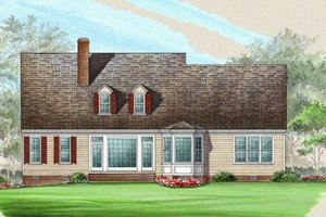 Exterior - Rear Elevation for Country House Plan #137-188 - 3 bed, 2 bath