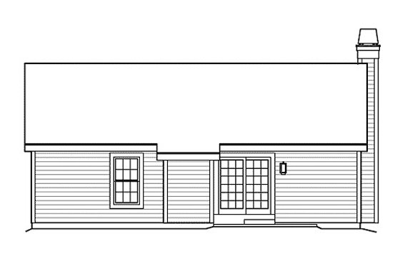 Exterior - Rear Elevation for Cottage House Plan #57-381 - 3 bed, 2 bath