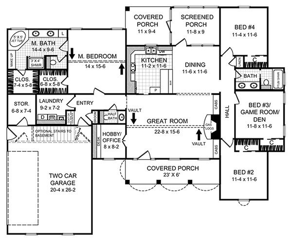 House Blueprint - Country Floor Plan - Main Floor Plan #21-145