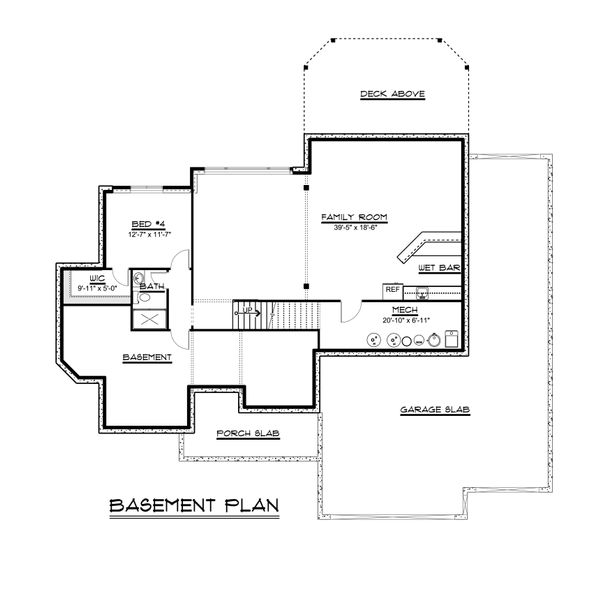 Craftsman Floor Plan - Lower Floor Plan #1064-29