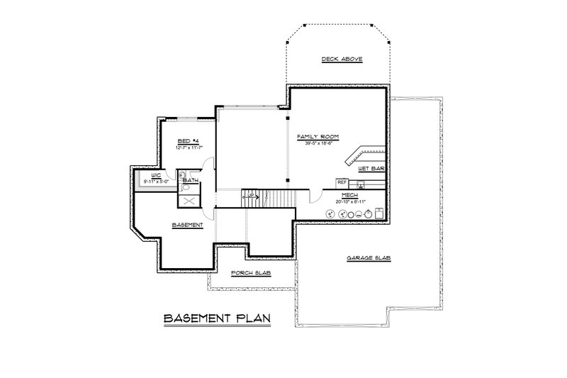 Architectural House Design - Floor Plan - Lower Floor for Craftsman House Plan #1064-29 - 3 bed, 2.5 bath