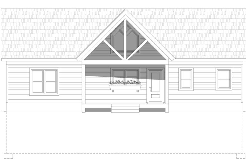 House Blueprint - Exterior - Front Elevation 4 for Traditional House Plan #932-470 - 3 bed, 2 bath